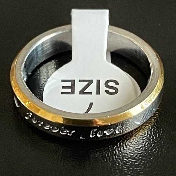 4mm gold silver forever love ring size 7 - Picture 7 of 8